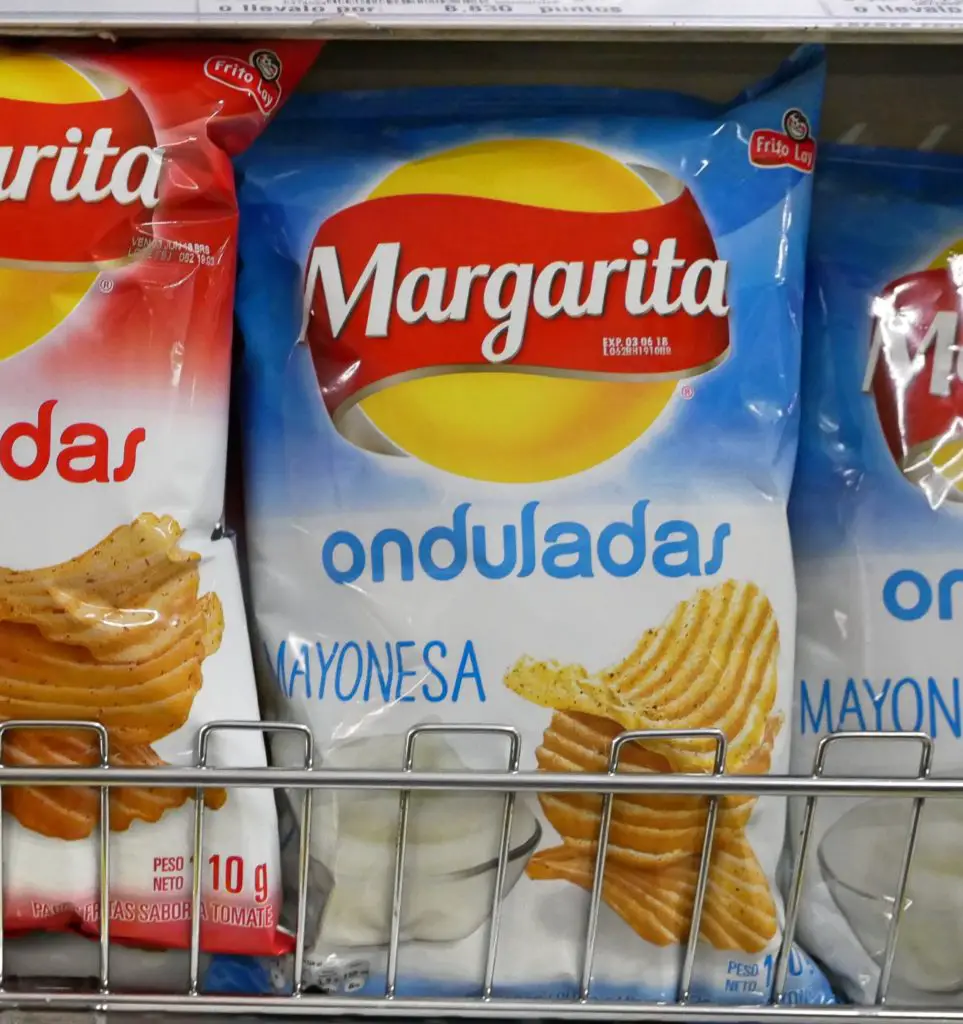 Mayonnaise flavored chips in Bogota