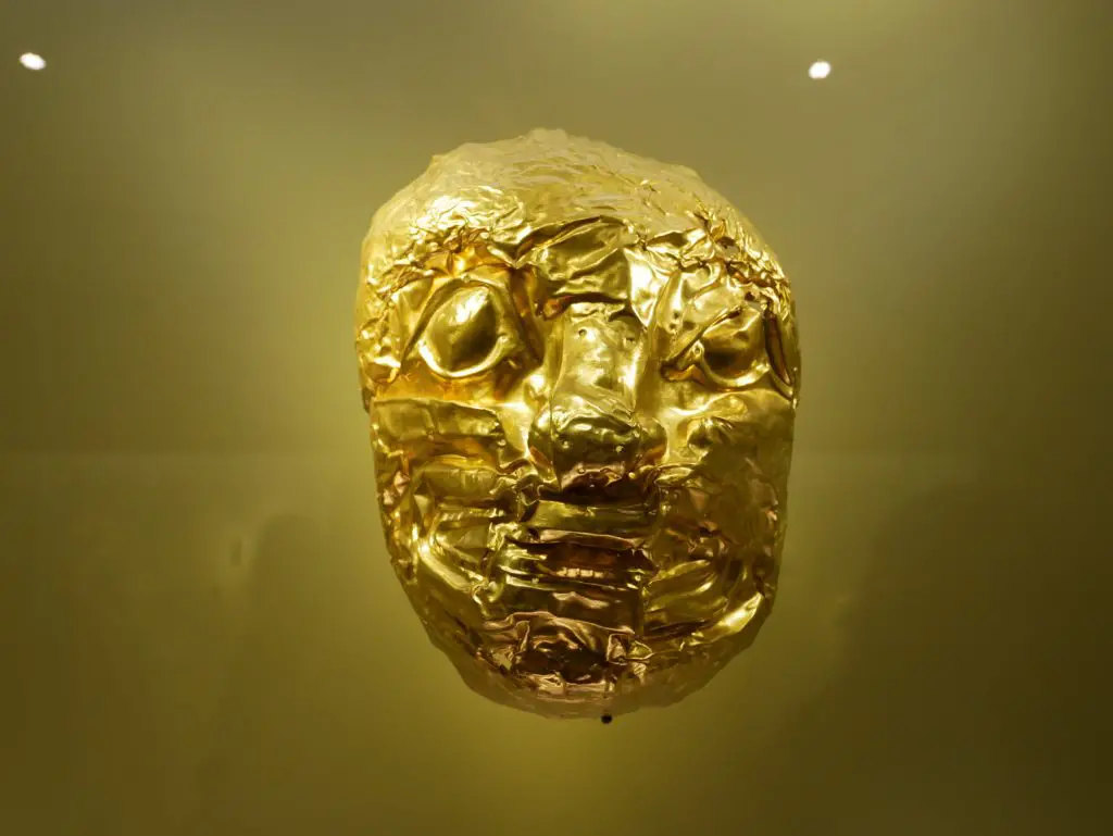 Jaguar Mask at the Museo de Oro in Bogota Colombia