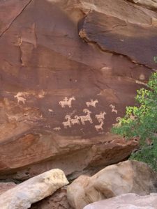 Petroglyphs in Arches National Park in Utah