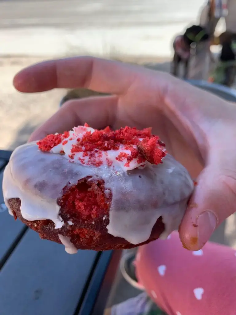red velvet donut at Doughbird