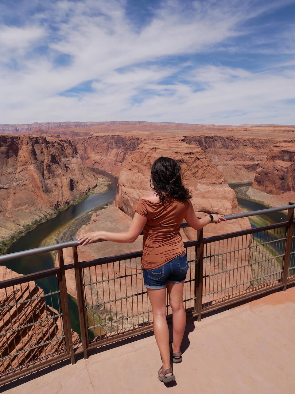 Woman at Horseshoe Bend Trail in Page, Arizona
