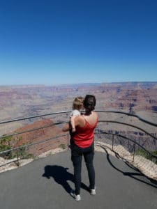 woman and toddler at the grand canyon