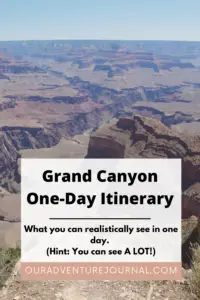 pinterest pin for one day itinerary at the grand canyon