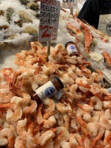 Shrimp for sale at Pike Place Market