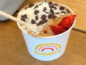 An acai bowl at Goldie's