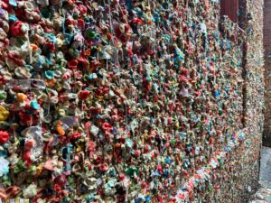 gum wall close-up