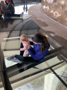baby and woman at the Space Needle