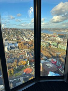 Elevator ride at the Space Needle