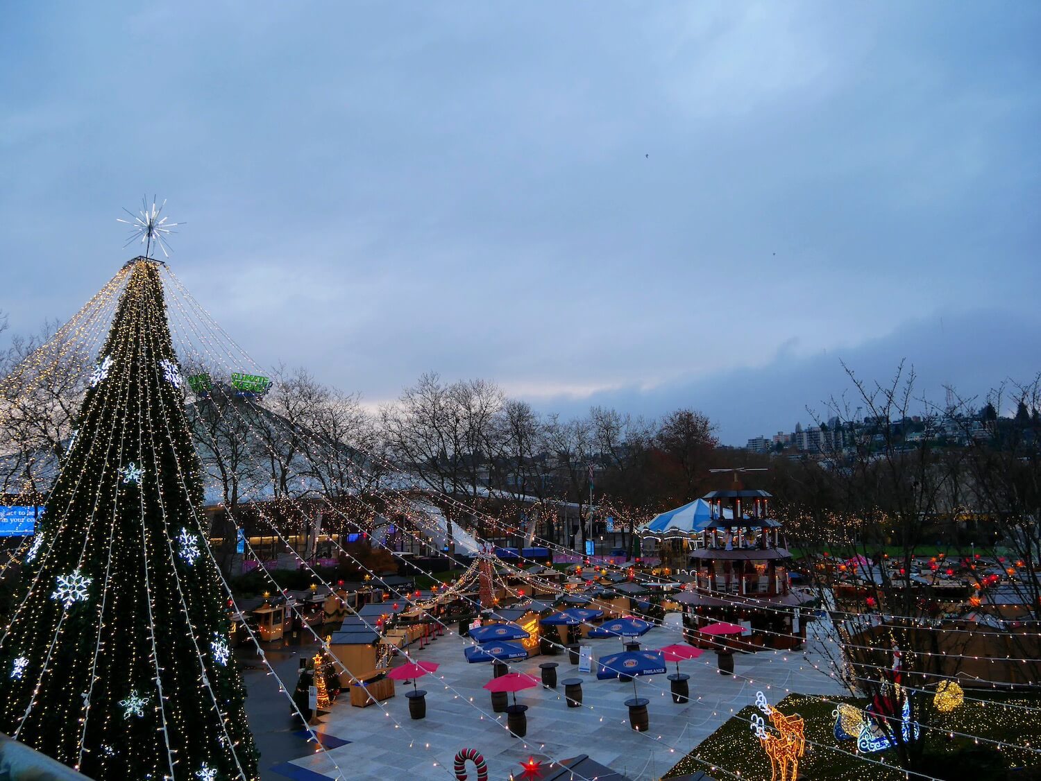 View of the Seattle Christmas Market