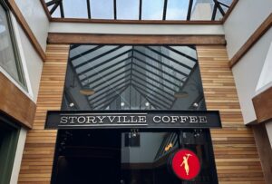 Storyville Coffee near Pike Place Market in Seattle (entrance)