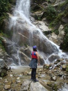 waterfall by Winay Wayna along our Inca Trail hike to Machu Picchu