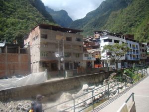 town of Aguas Calientes in Peru