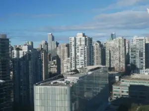View of Vancouver from the JW Marriott Parq Vancouver