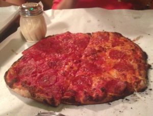 Apizza at Sally's in New Haven Connecticut