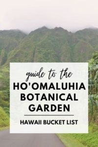 Pinterest pin for the Ho'omaluhia Botanical Garden in Oahu, Hawaii
