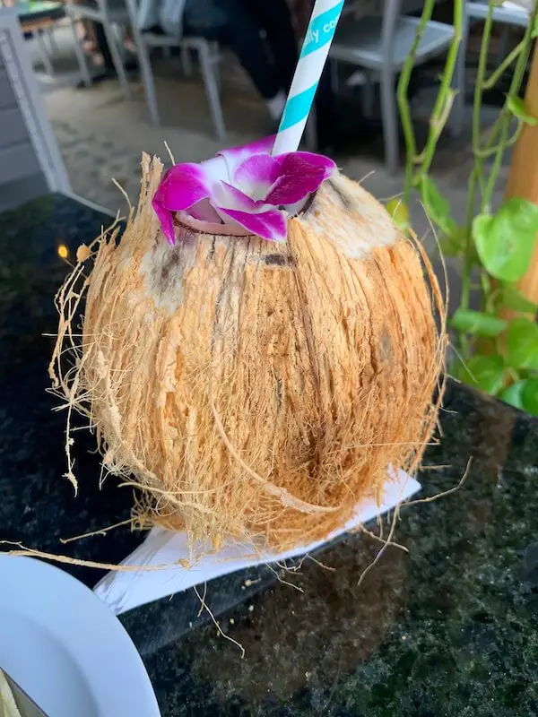 best Hawaiian food: fresh coconut for your Hawaii Itinerary