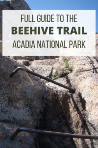 pinterest pin, Beehive Trail in Acadia National Park
