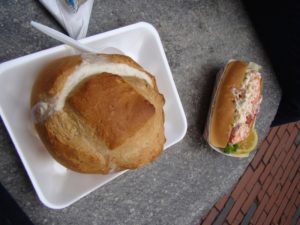 Quincy Market chowder and lobster roll