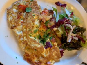 A classic French omelette served at Cafe Palais Royal in Paris