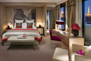 Mandarin Oriental hotel room in Paris luxury hotel