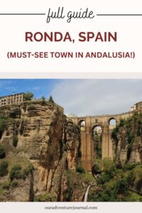 Pinterest pin for Ronda, Spain in Andalusia