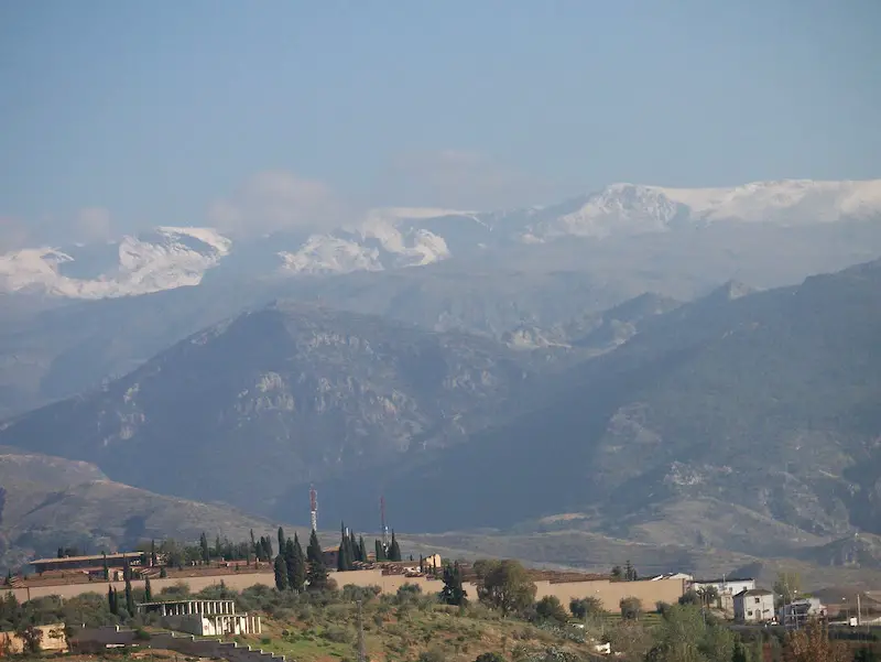 View of the mountains from the Alhambra