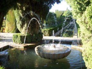 Gardens at the Alhambra in Granada Spain