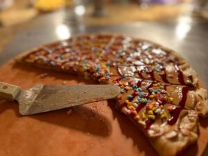 peanut butter and jelly pizza at Goofy's Kitchen