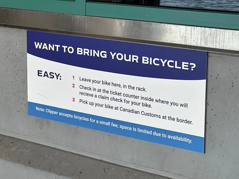 Information for bringing a bike