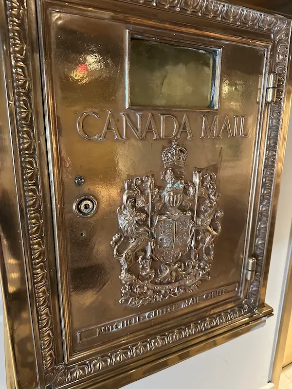 Fancy mailbox at the Fairmont Empress Hotel in Victoria BC