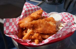 fish & chips at the Filling Station