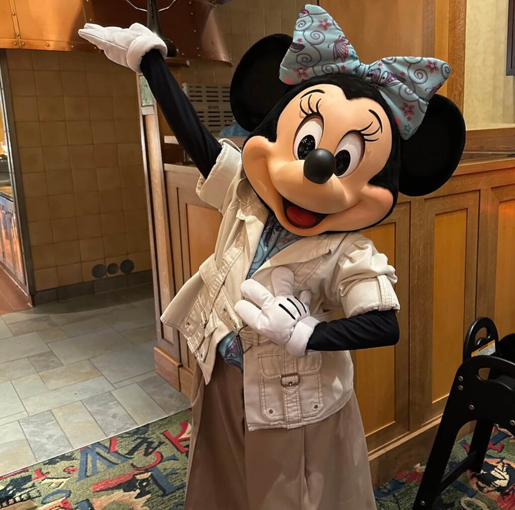 Minnie Mouse at the Storytellers Cafe at Disney's Grand Californian Hotel