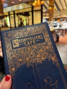 Menu cover at Storytellers Cafe