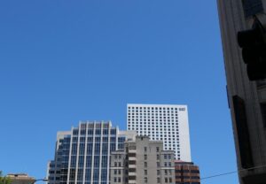 View of skyscraper Hyatt Regency Seattle